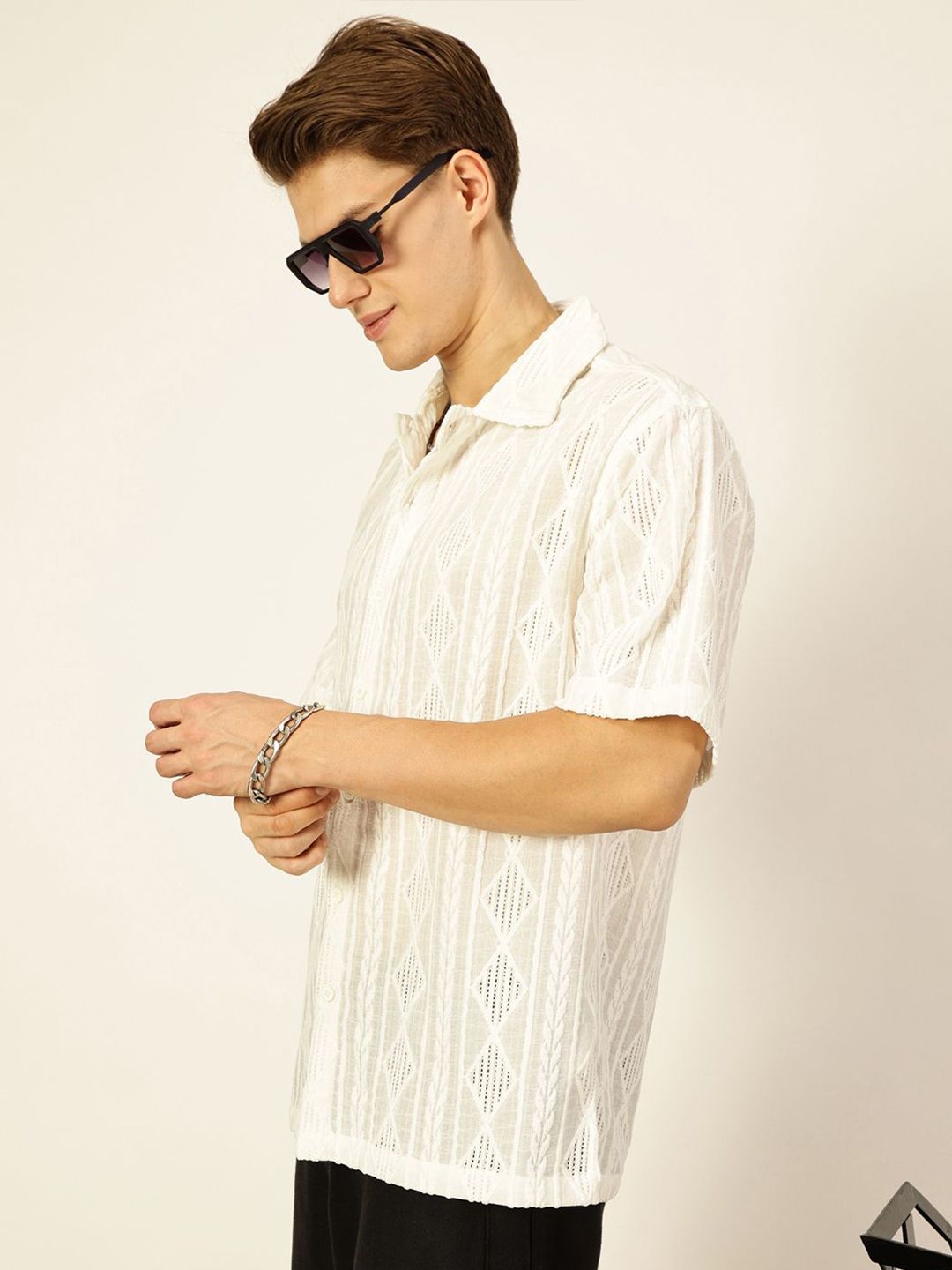 Thomas Scott Men Premium Semi Sheer Casual Shirt