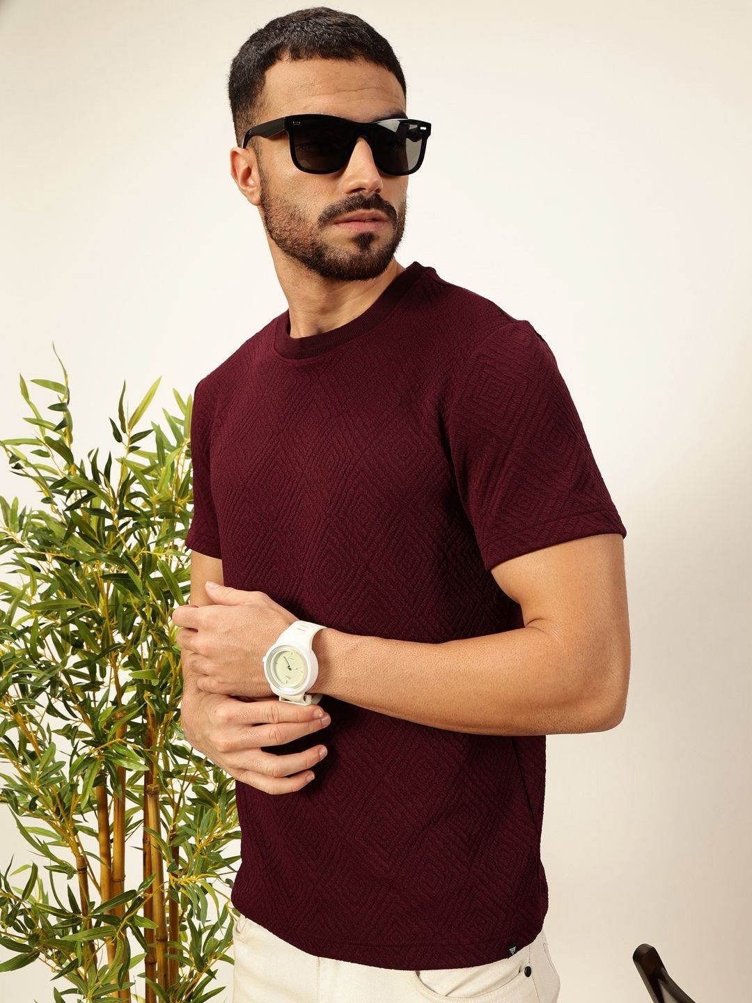 Thomas Scott Men Anti Odour Solid Round Neck T-Shirt