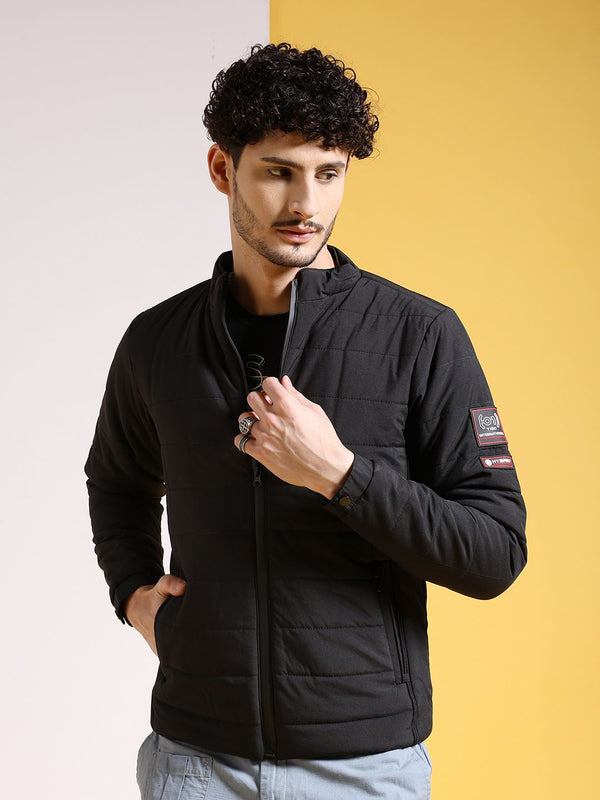 The Indian Garage Co Men Zip-Front High Neck Puffer Jacket