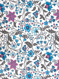 BOMBAY DYEING Cardinal Blue Floral Printed Cotton 120 TC Queen Bedsheet Set 2.54 x 2.24m