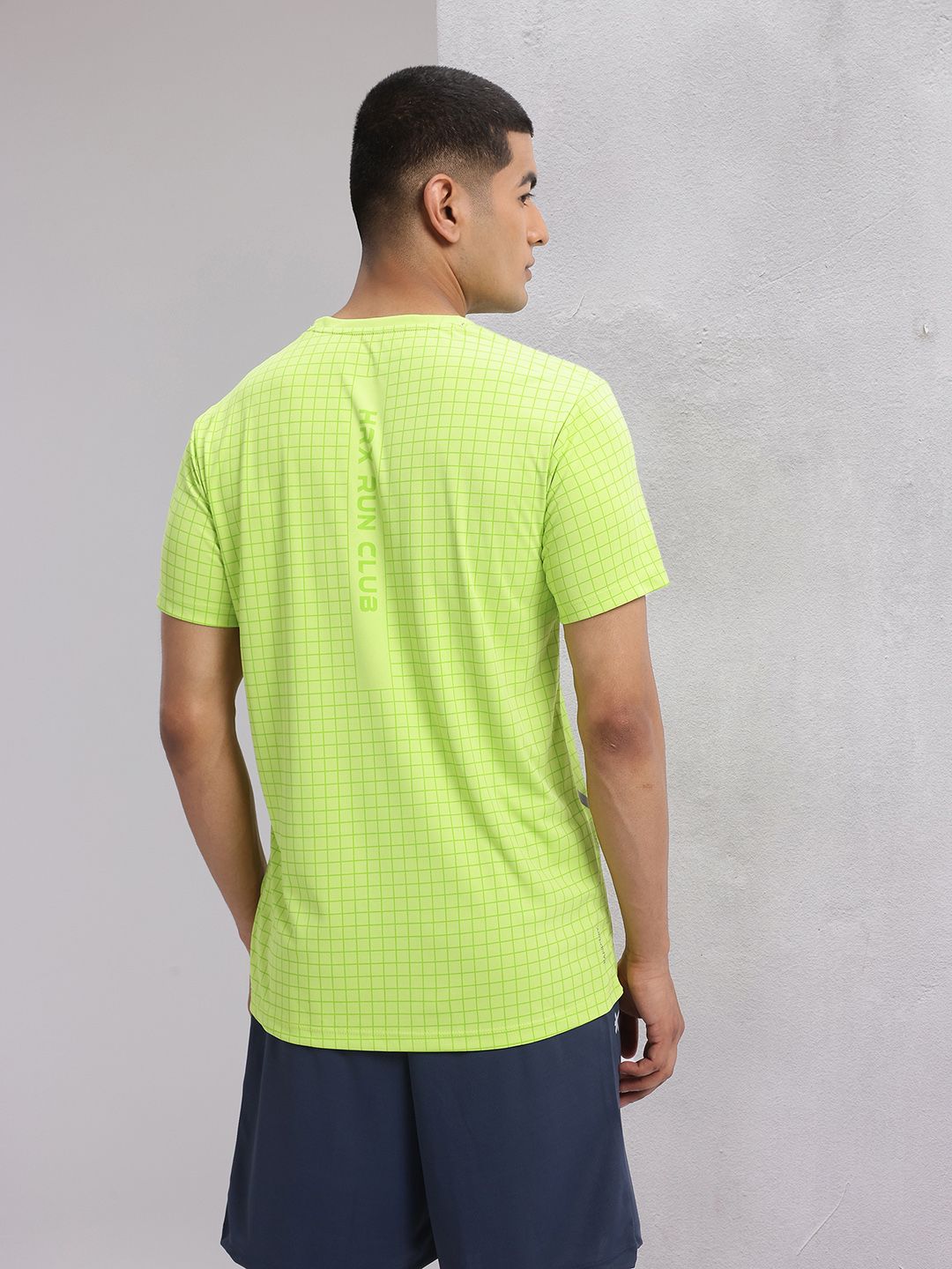 HRX by Hrithik Roshan Checked Rapid-Dry Running T-shirt