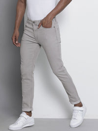 The Indian Garage Co Men Grey Slim Fit Mid-Rise Clean Look Stretchable Jeans