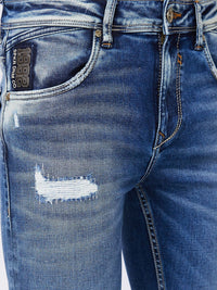 SPYKAR Men Skinny Fit Low-Rise Mildly Distressed Heavy Fade Stretchable Cotton Jeans