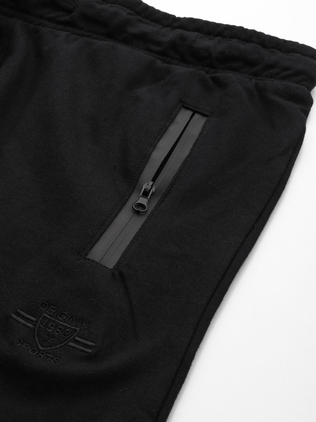 The Indian Garage Co Men Black Solid Pleated Detail Joggers