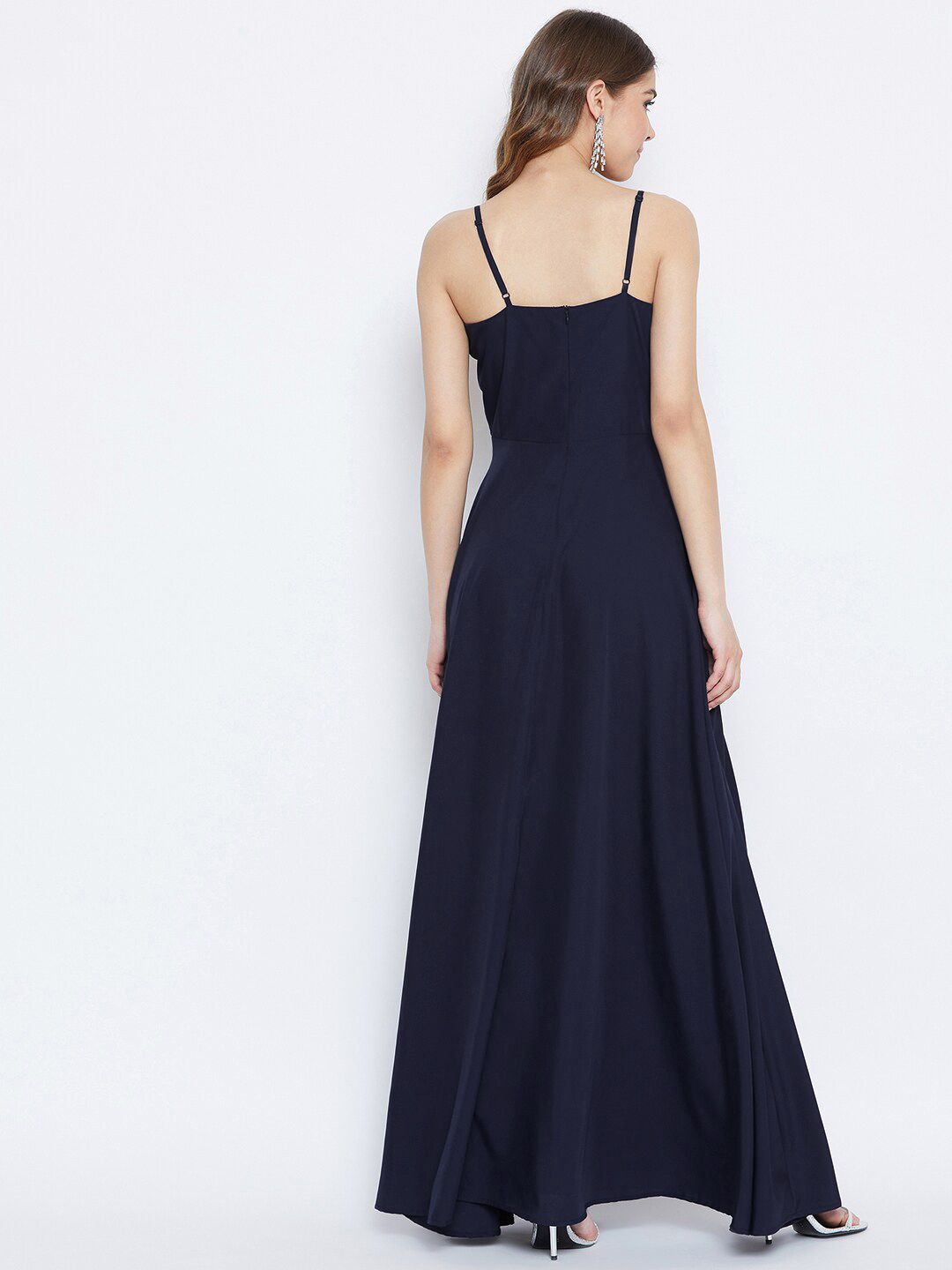 Berrylush Blue Crepe Maxi Dress