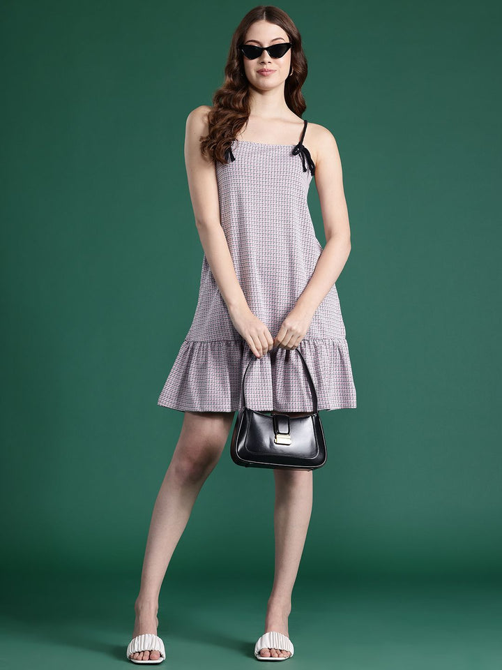 DressBerry Checked Drop-Waist Mini Dress