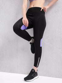 HRX by Hrithik Roshan Women Colourblock Rapid-Dry Cropped Running Tights