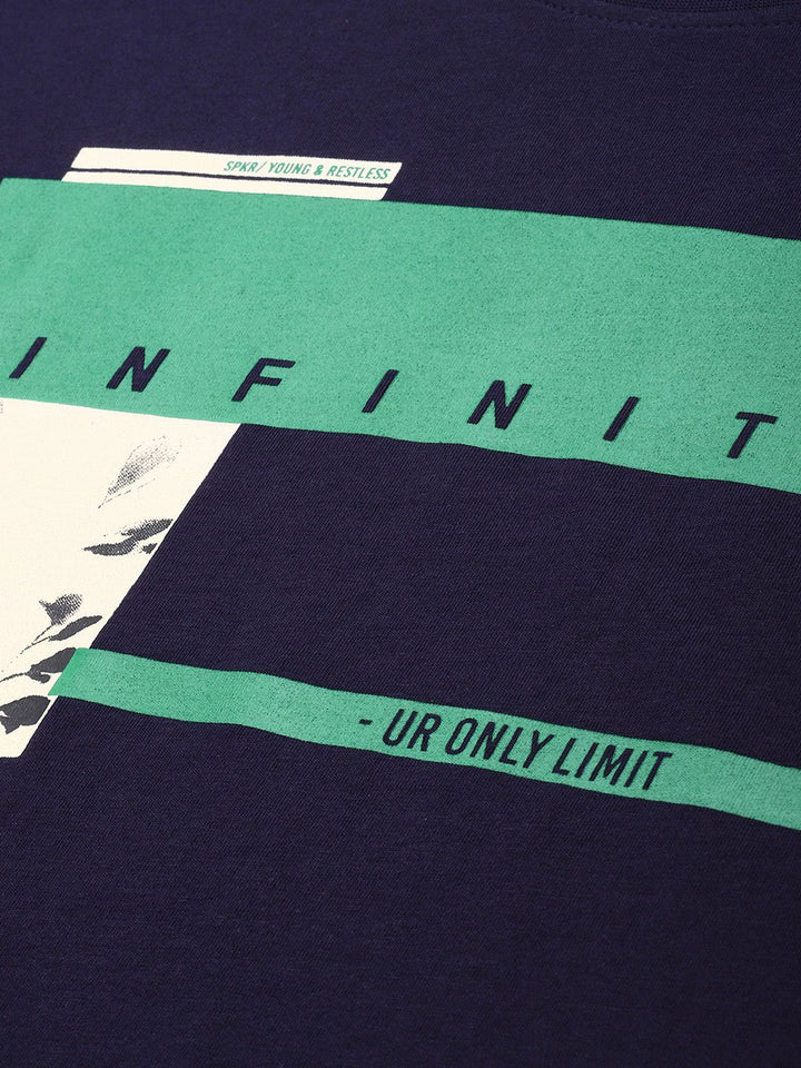 SPYKAR Printed Pure Cotton Slim Fit T-shirt