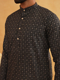SOJANYA Motif Etnik Bercetak Kurta Kolar Mandarin Dengan Piyama