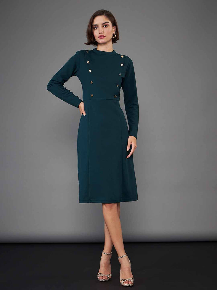 SASSAFRAS worklyf High Neck A-Line Dress