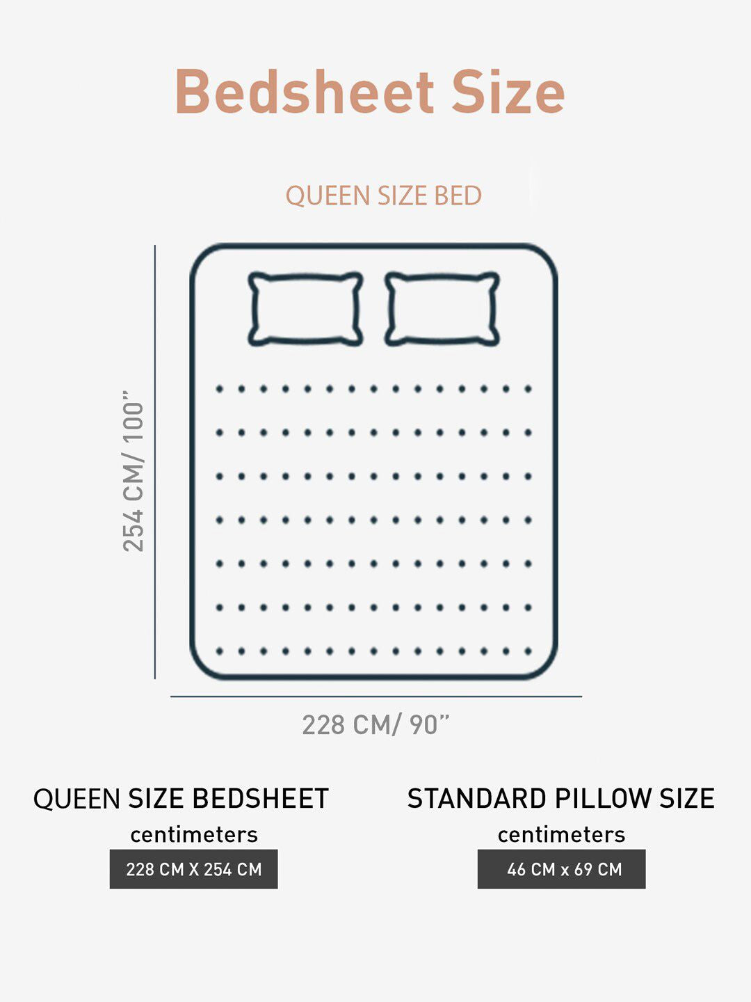 MYTRIDENT Grey Melange  White Geometric Cotton 144 TC Queen Bedsheet With 2 Pillow Covers