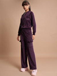 Tokyo Talkies Crop Hooded Sweatshirt with Wide Leg Cargo Pants