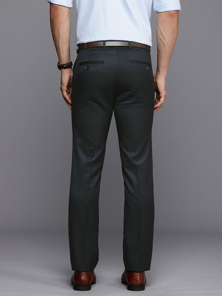 Raymond Men Geometric Self Design Slim Fit Trousers