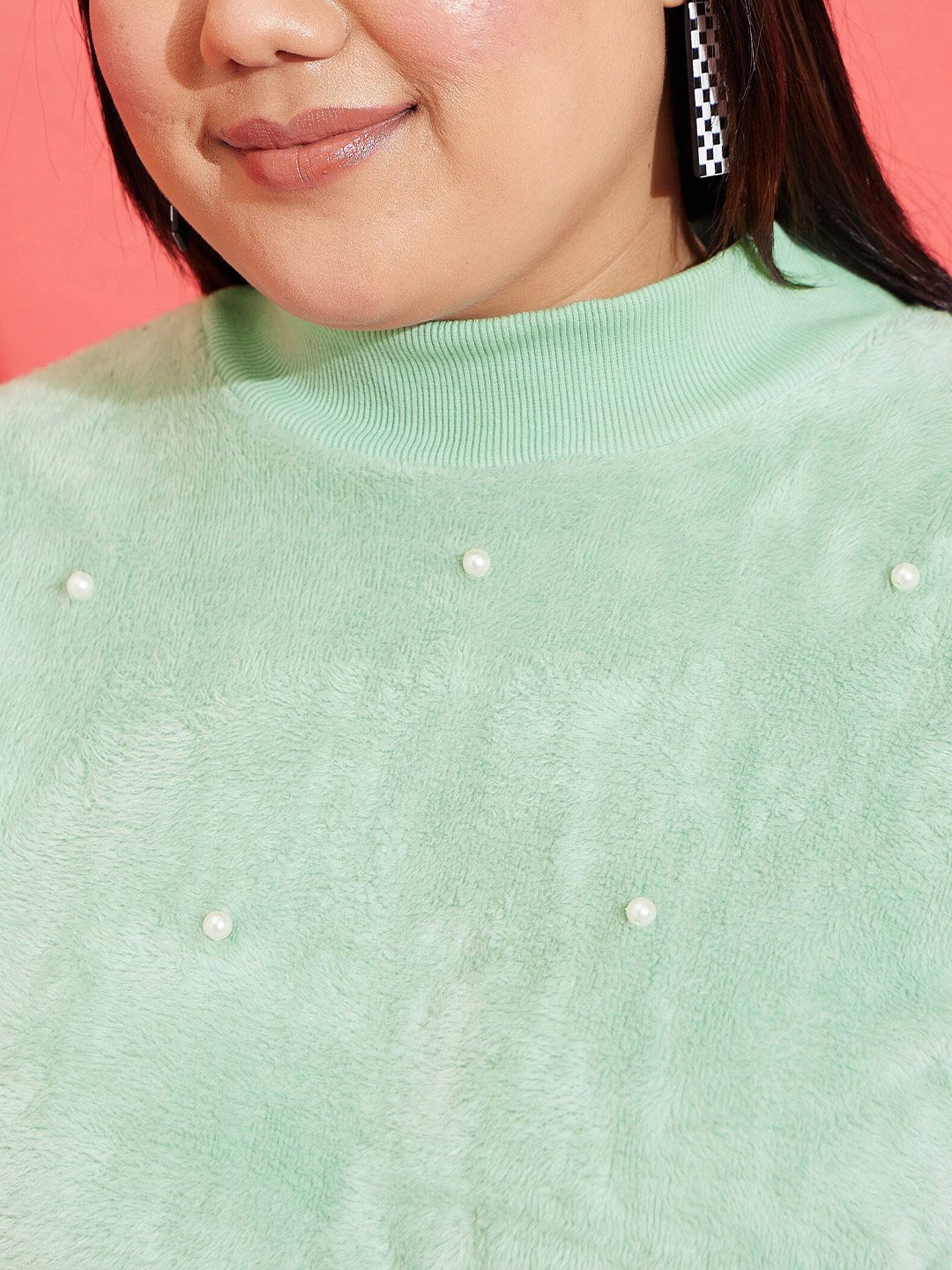 SASSAFRAS Curve Plus Size Embellished Sweatshirt