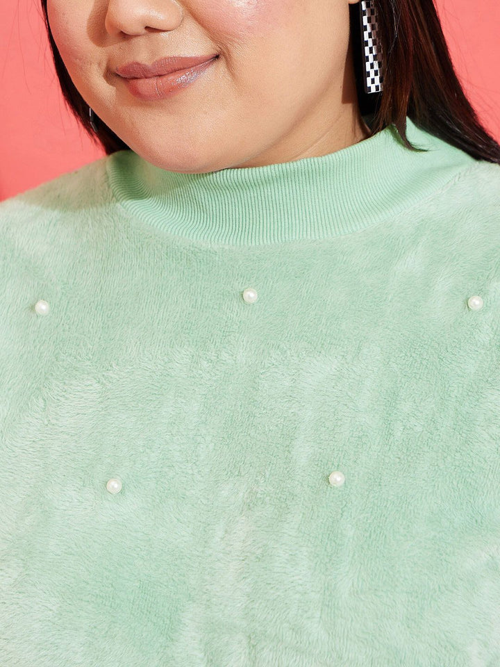 SASSAFRAS Curve Plus Size Embellished Sweatshirt