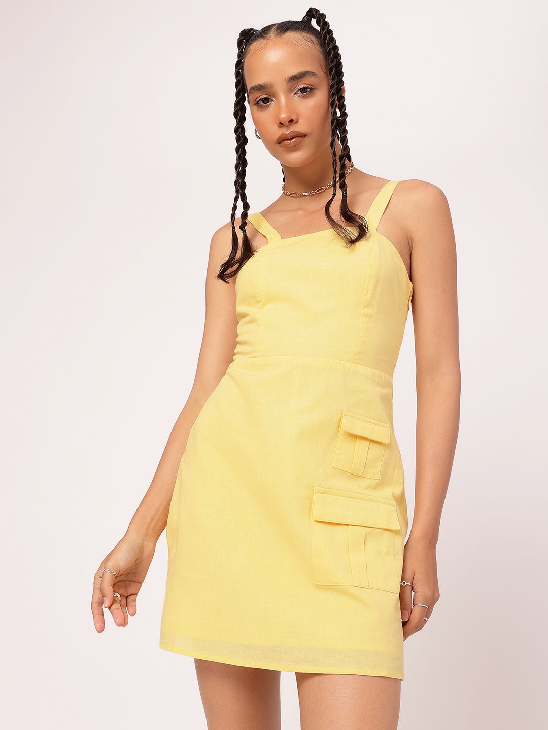 DressBerry Functional Fashion Cotton Linen Sheath Mini Dress