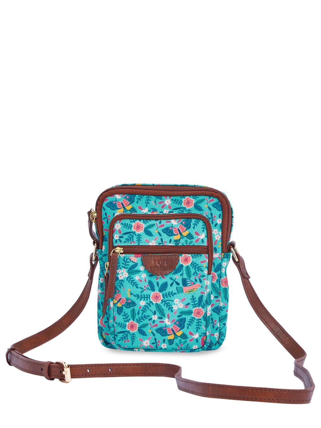 TEAL BY CHUMBAK Birds of Paradise Structured Sling Bag