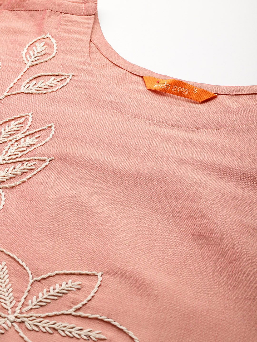 Indo Era Floral Embroidered Thread Work Kurta with Trousers