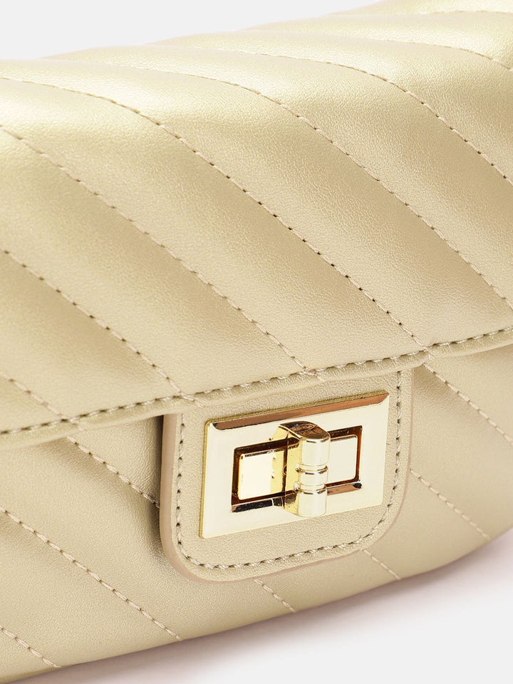 Lino Perros Structured Sling Bag with Quilted Detail