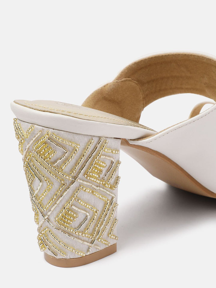 House of Pataudi Ethnic Embellished Block Heels