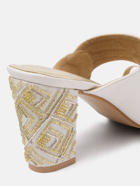 House of Pataudi Ethnic Embellished Block Heels