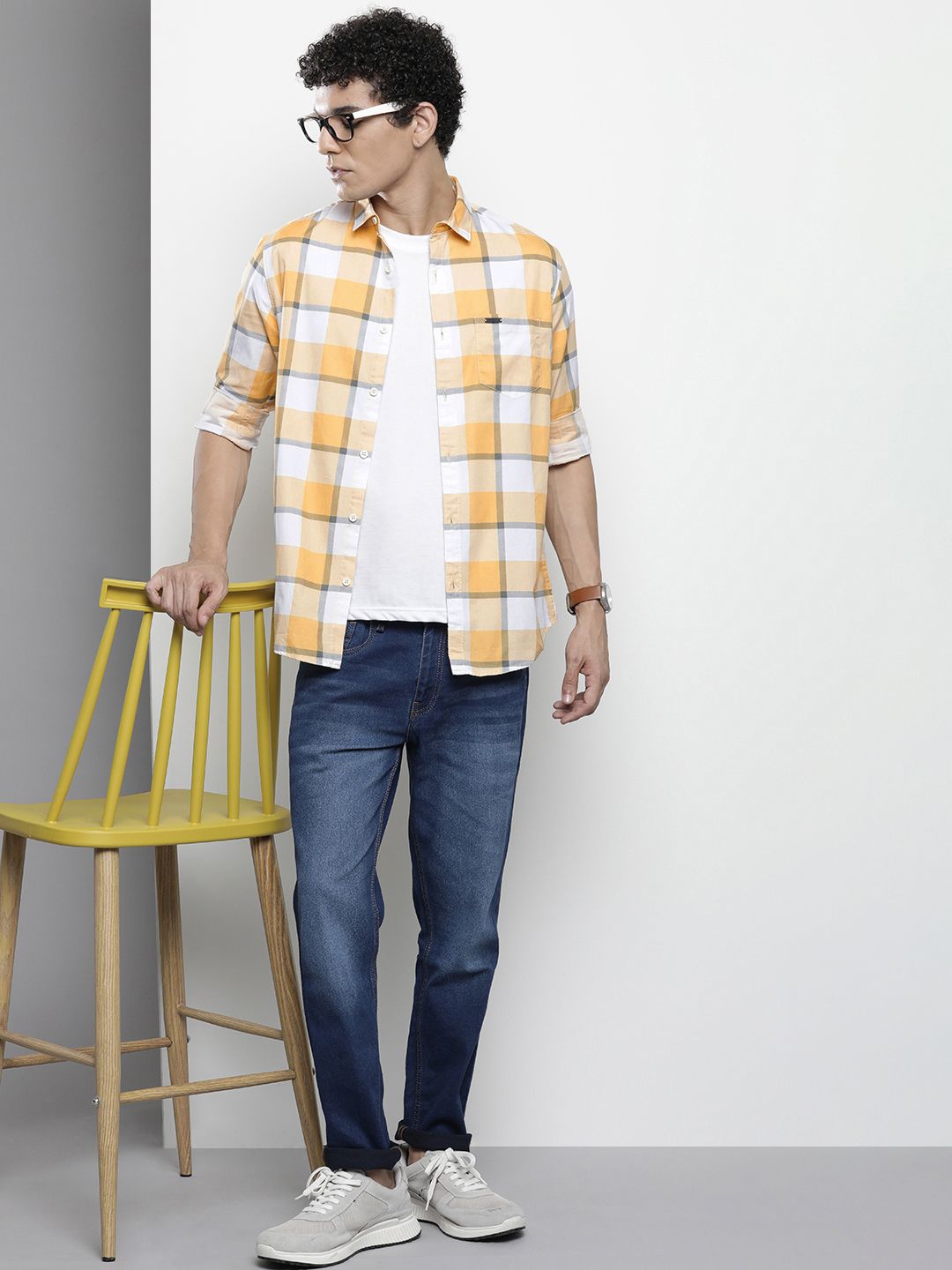The Indian Garage Co Men Checked Cotton Casual Shirt