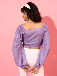 STREET 9 Geometric Printed Georgette Crop Top