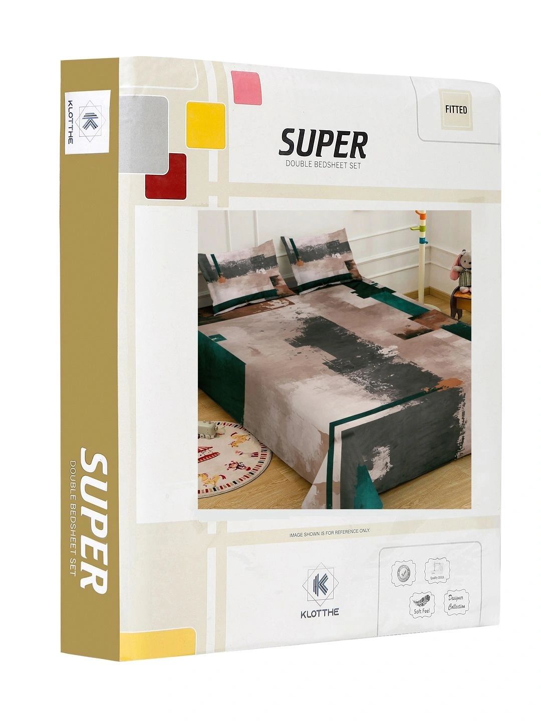 Moda Rapido X KLOTTHE Brown & Grey Geometric 400 TC King Bedsheet with 2 Pillow Covers