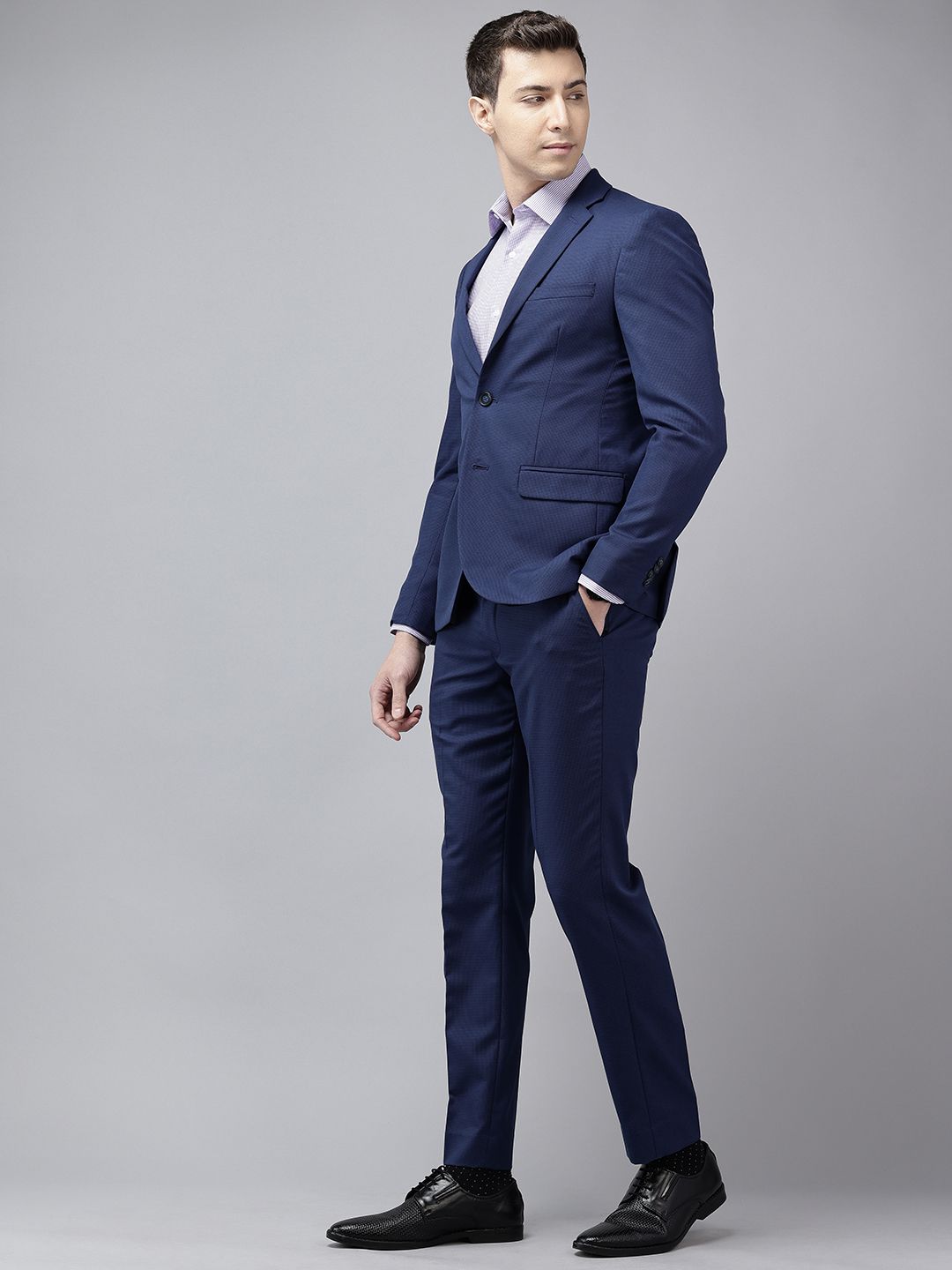 Park Avenue Men Checked Super Slim Neo Fit Single-Breasted Two-Piece Party Suit