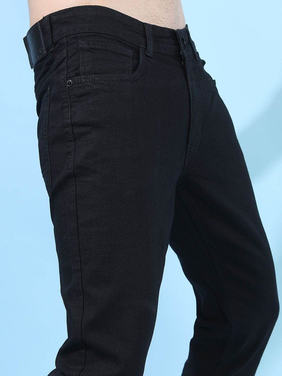 HIGHLANDER Men Black Slim Fit Mid-Rise Clean Look Stretchable Jeans