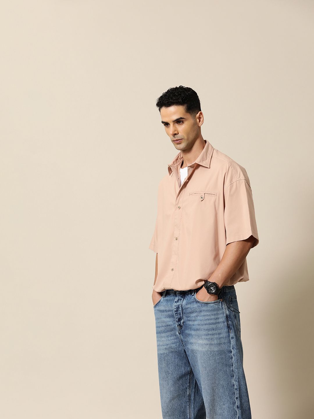 Mr Bowerbird Solid Oversized Casual Shirt