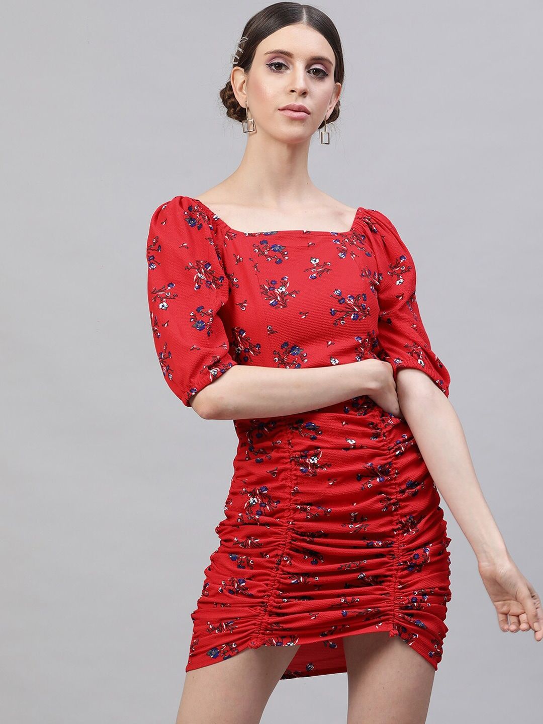 STREET 9 Women Red Printed Sheath Dress