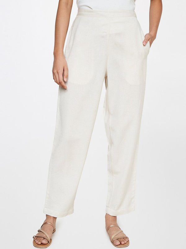 Global Desi Women Straight Fit Pleated Trousers