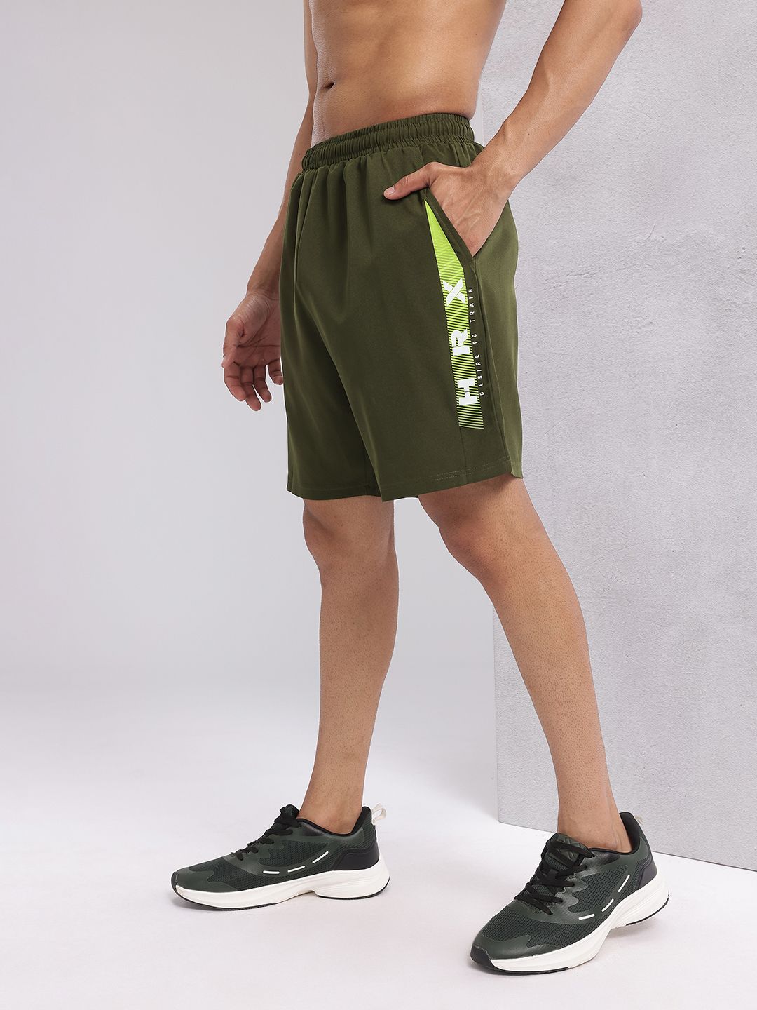 HRX by Hrithik Roshan Men Brand Logo Print Mid-Rise Training Shorts