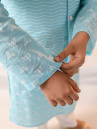 pspeaches Boys Printed Pure Cotton Kurta with Pyjamas