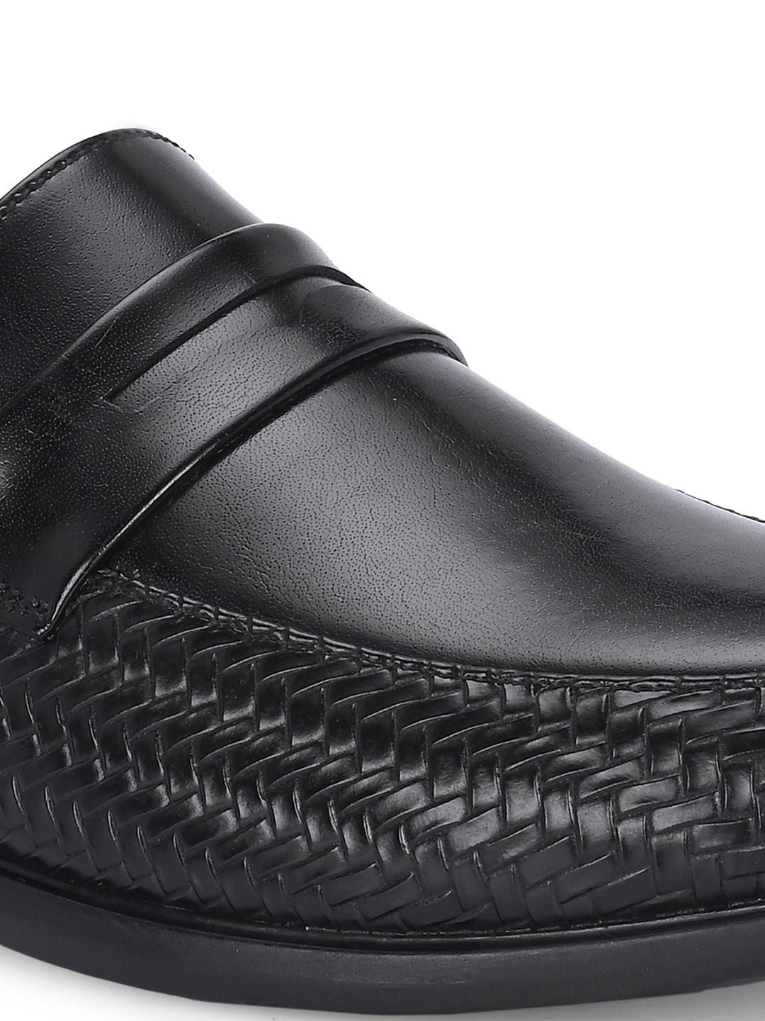 House of Pataudi Men Round Toe Formal Slip On Shoes