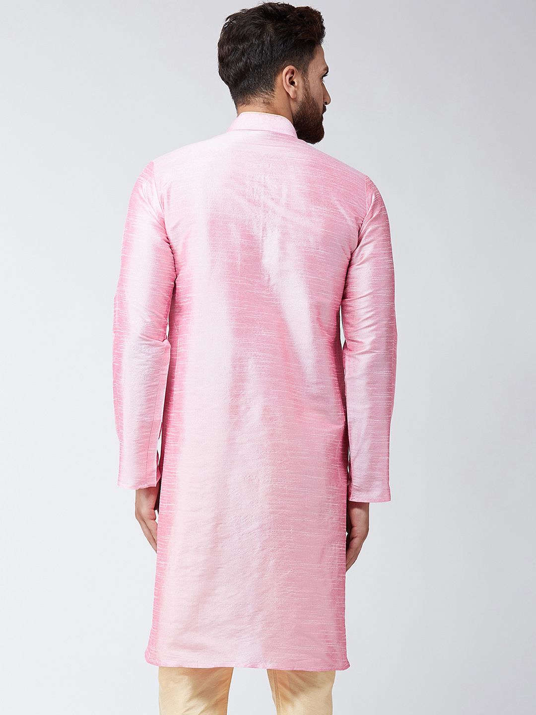 Sojanya (Sejak 1958), Mens Pink Dupion Silk SAHAJA Kurta Panjang