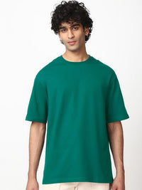 Bewakoof Men Solid Round Neck Cotton Oversized T-shirt