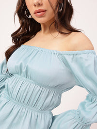 DressBerry Victorian Vibes Off-Shoulder Cinched Waist Top