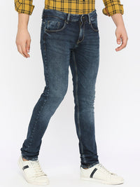 SPYKAR Men Slim Fit Low-Rise Heavy Fade Clean Look Stretchable Jeans