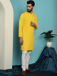 SOJANYA Motif Etnik Sulam Kolar Mandarin Labuci Kapas Tulen Kurta & Churidar