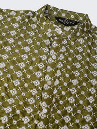 SOJANYA Floral Embroidered Thread Work Straight Kurta
