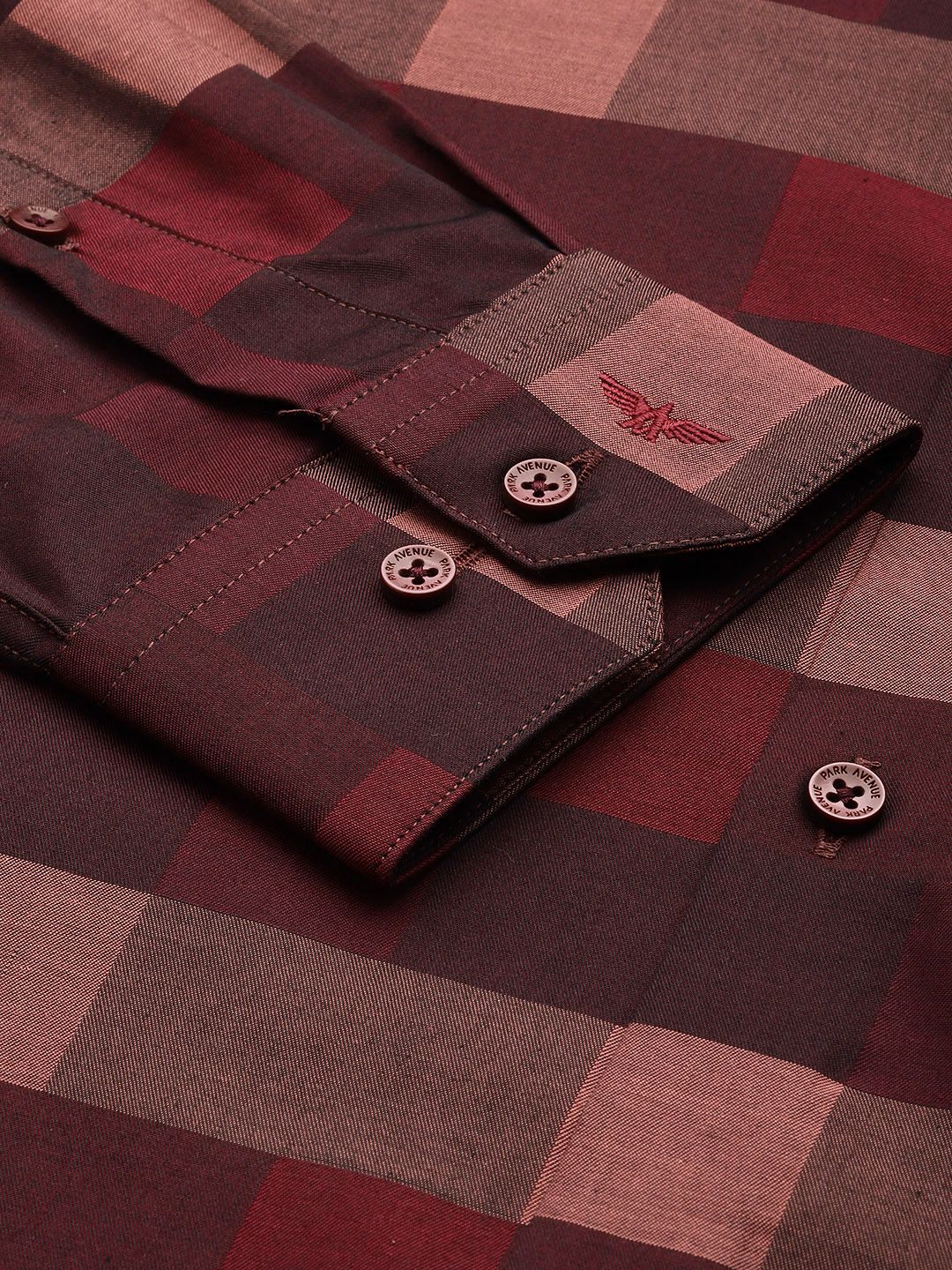 Park Avenue Pure Cotton Slim Fit Checked Formal Shirt