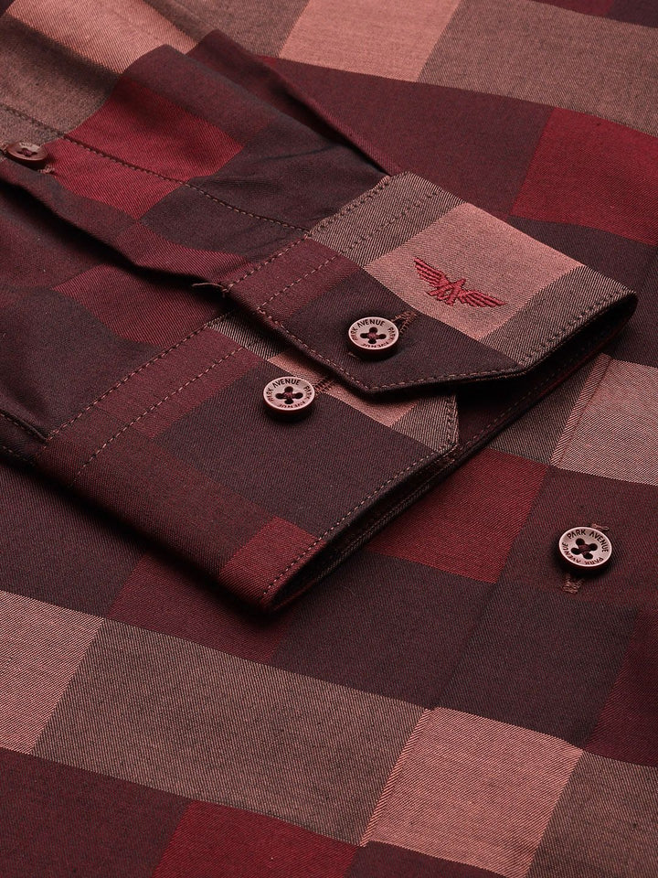Park Avenue Pure Cotton Slim Fit Checked Formal Shirt