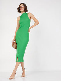 SASSAFRAS High Neck Sheath Midi Dress