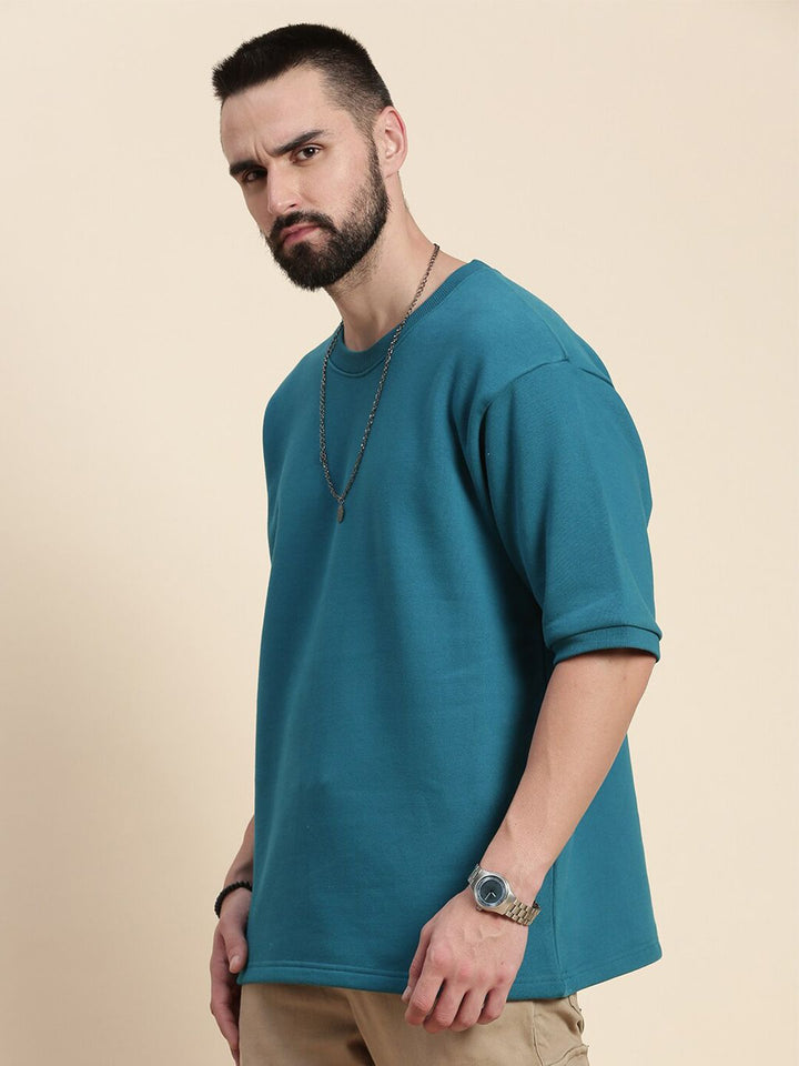 DILLINGER Round Neck Oversized Pullover Fleece Sweatshirt