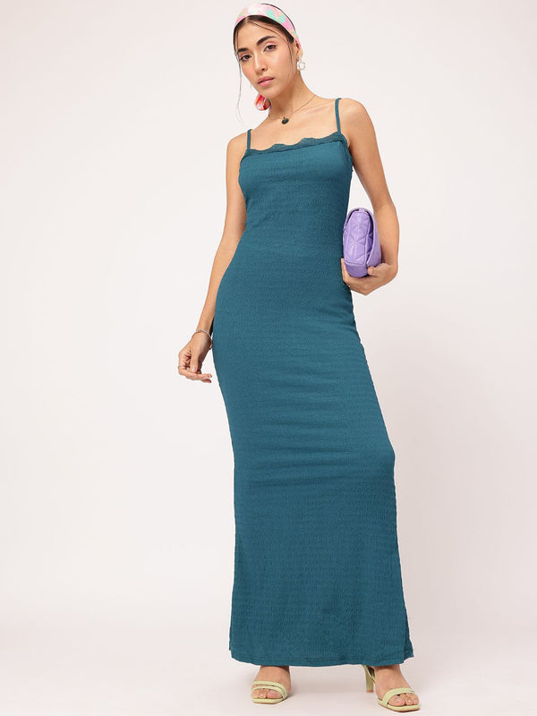 DressBerry Textured Urbanism Lace Insert Detail Maxi Dress