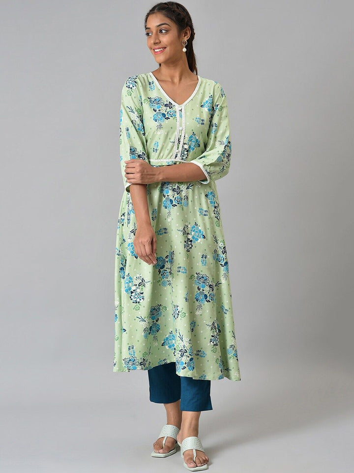 Aurelia Floral Printed Liva Kurta