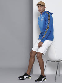The Indian Garage Co Men Blue & Black Printed Hooded Sweatshirt