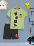 HELLCAT Boys Printed T-shirt with Shorts
